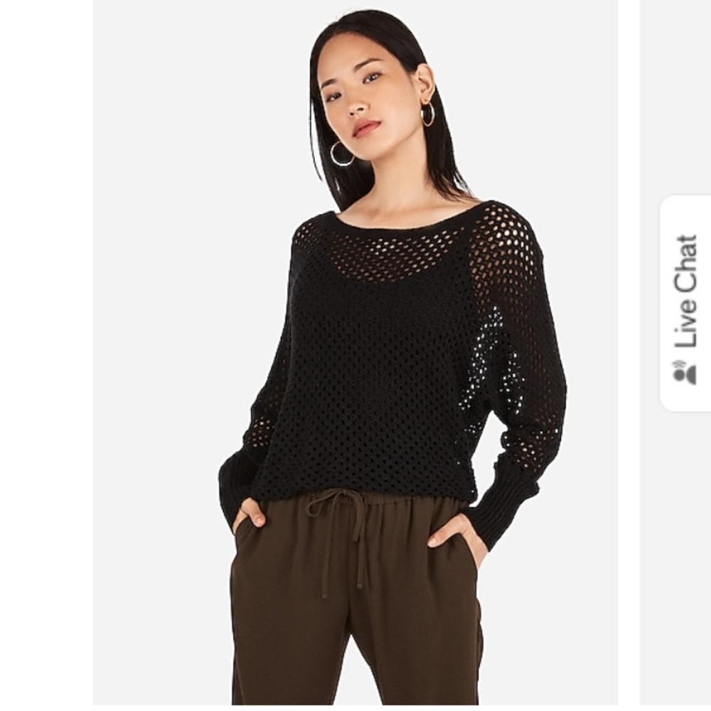 Open Stitch Dolman Sleeve Sweater